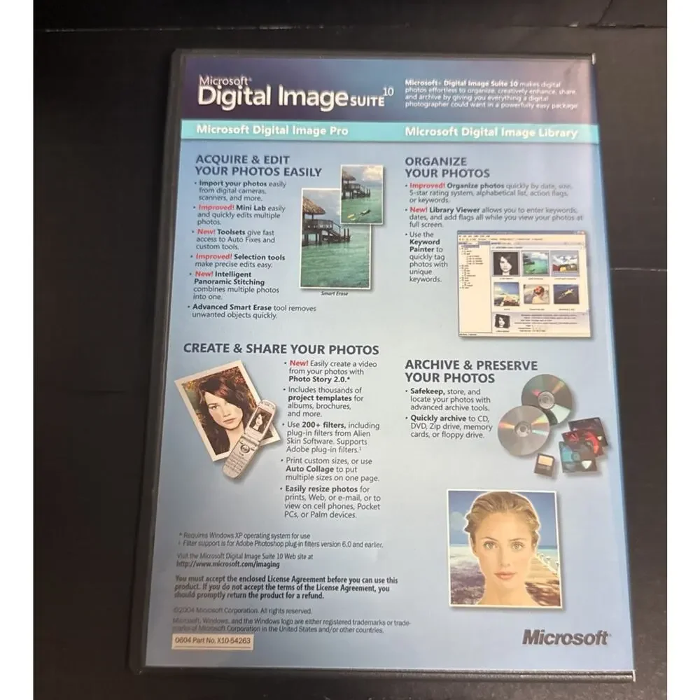 Microsoft Digital Image Suite 10 Photo Editing Software Windows 98 ME 2000 XP